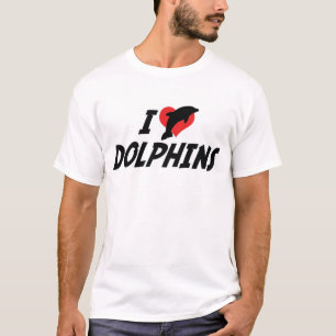 Camiseta Eu Amo Golfinhos Coração - Amante de Golfinhos