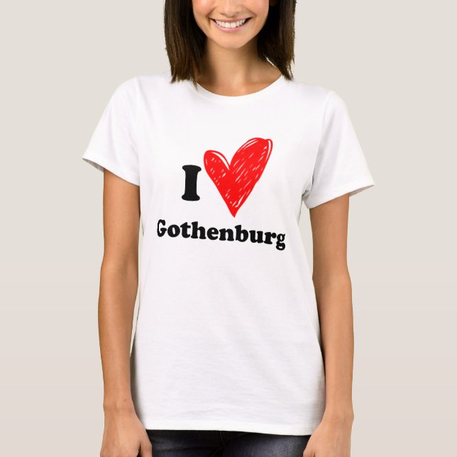 Camiseta Eu amo Gotemburgo (Frente)