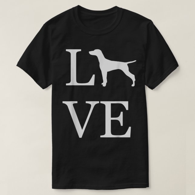 Camiseta Eu Amo Gráfico Branco de Amante de Cachorro Vizsla (Frente do Design)