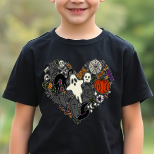 Camiseta Eu Amo Gráfico de Feriado de Halloween de Roupa Ca