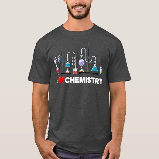 Camiseta Eu Amo Gráfico Incrível de Laboratório de Química (Frente)