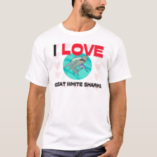 Camiseta Eu amo grandes tubarões brancos
