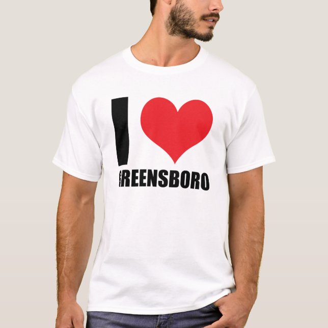 Camiseta Eu amo Greensboro (Frente)