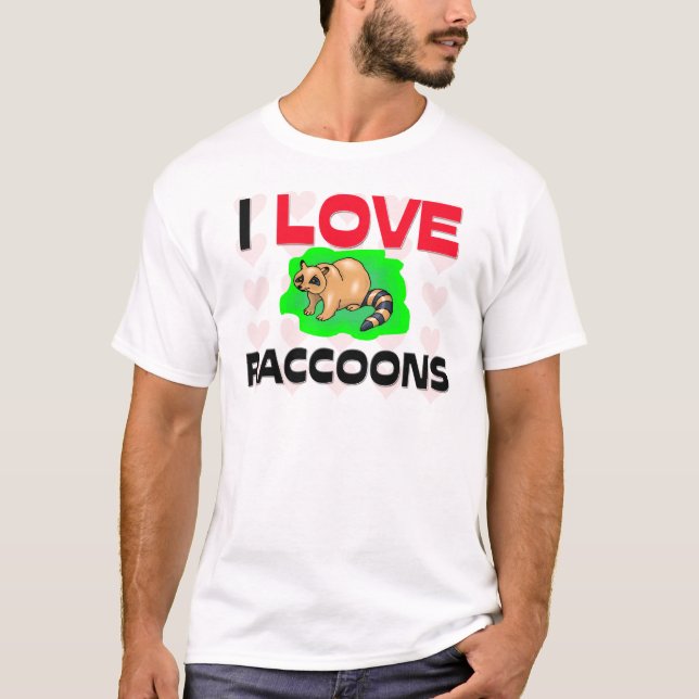 Camiseta Eu amo guaxinins (Frente)