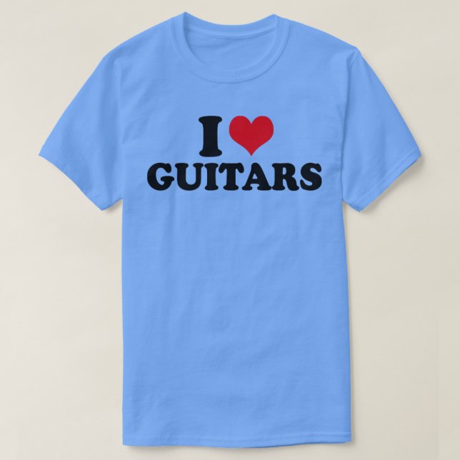 Camiseta Eu Amo Guitarras (Frente do Design)