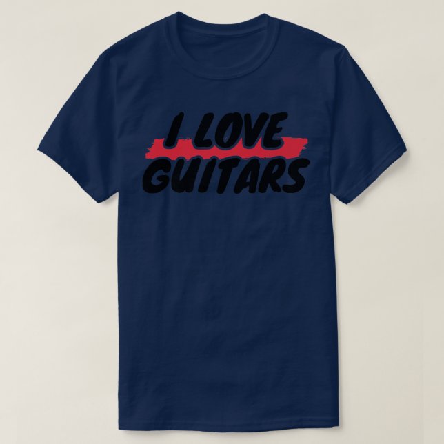 Camiseta Eu Amo Guitarras Premium (Frente do Design)
