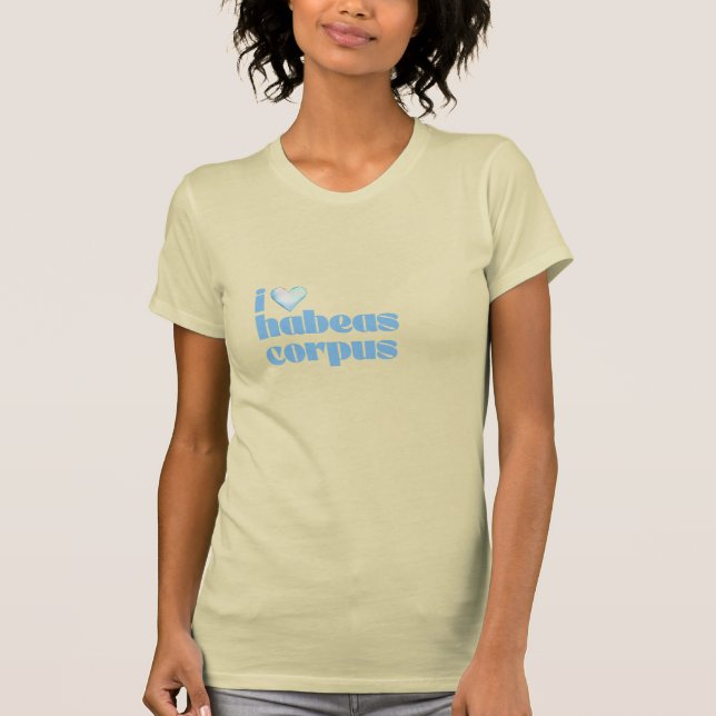 Camiseta eu amo habeas corpus blue no creme (Frente)