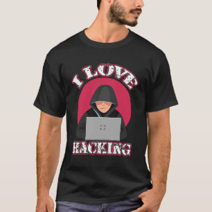 Camiseta Eu Amo Hacking Gênio da Tecnologia Geek de Computa