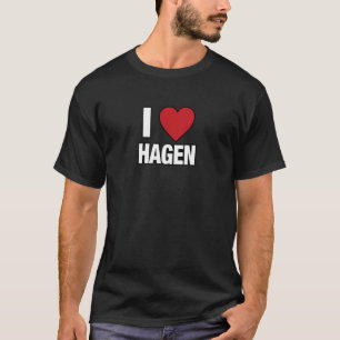 Camiseta EU AMO HAGEN Alemanha Europa com Coração de Amor V