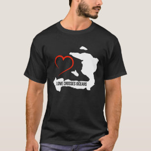 Camiseta Eu Amo Haiti Amam Oceanos Cruzados
