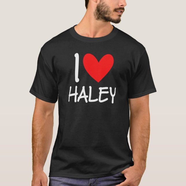 Camiseta Eu Amo Haley Name Personalised Girl Woman Bff Frie (Frente)