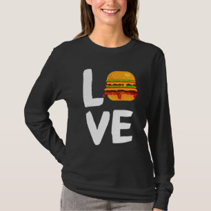 Camiseta EU AMO HAMBÚRGUER DE QUEIJO Comida Rápida Não Saud