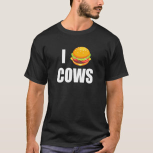 Camiseta Eu Amo Hambúrguer de Vacas Eu Hambúrguer de Vaca H