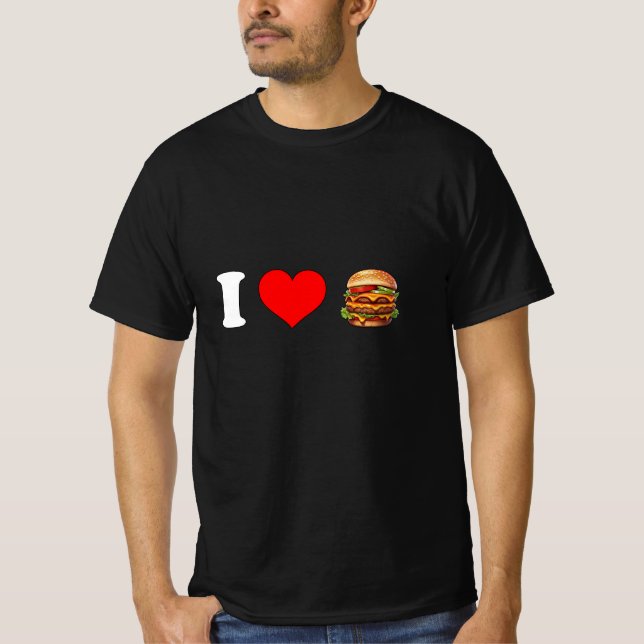 Camiseta Eu Amo Hambúrgueres de Queijo (Frente)