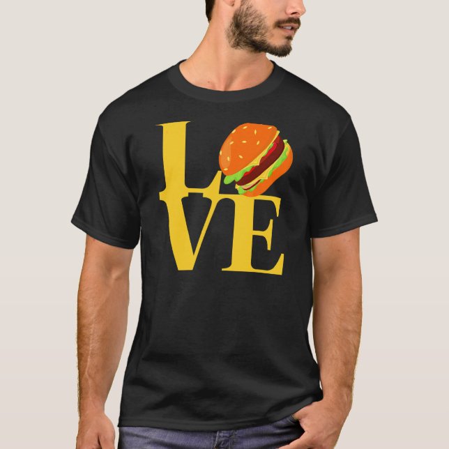Camiseta Eu Amo Hambúrgueres Melhor Queijo De Cheeseburger (Frente)