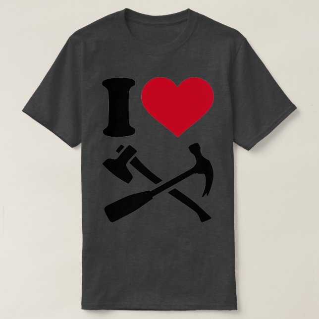 Camiseta Eu amo Hammer e ax (Frente do Design)