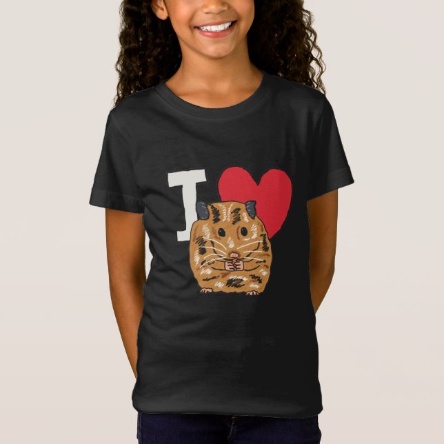 Camiseta Eu Amo Hamsters (Frente)
