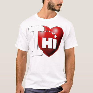 Camiseta Eu amo Havaí - coração Havaí de I