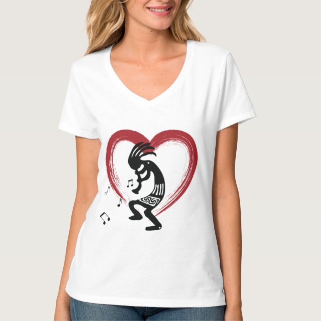 Camiseta Eu amo Heart Kokopelli (Frente)