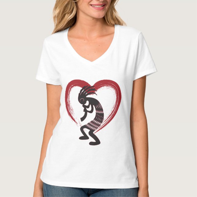 Camiseta Eu amo Heart Kokopelli (Frente)