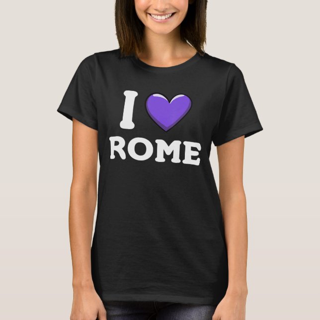 Camiseta Eu amo Heart Roma Italy (Frente)