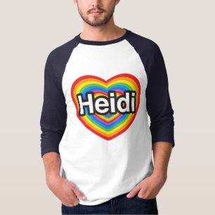 Camiseta Eu amo Heidi. Eu te amo Heidi. Coração