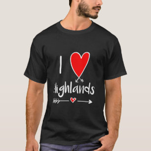 Camiseta Eu Amo Highlands North Carolina Nc Heart