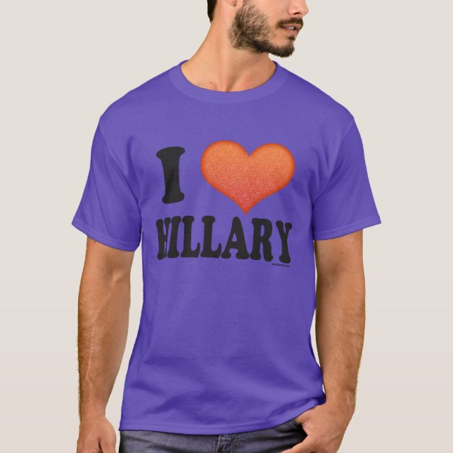 Camiseta Eu amo Hillary (Frente)