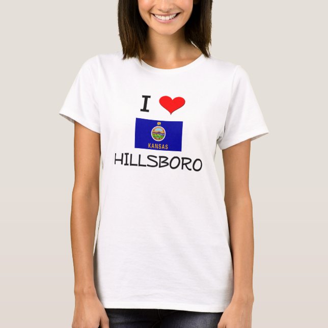 Camiseta Eu amo HILLSBORO Kansas (Frente)