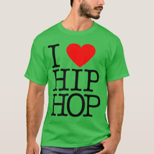Camiseta Eu Amo Hip Hop Coração Rap e Fã de Hip Hop vintage