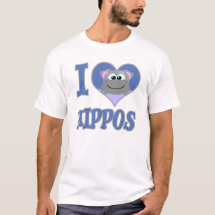 Camiseta Eu amo hipopótamos