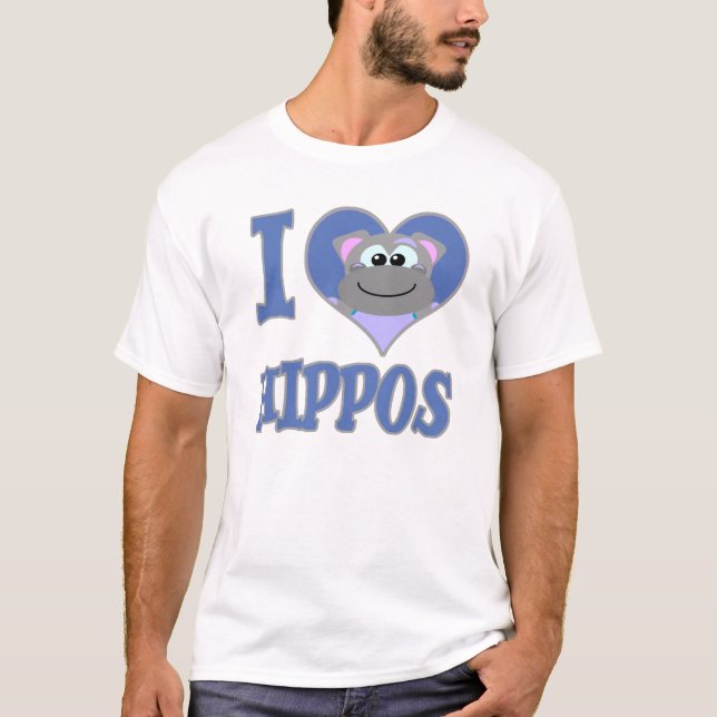 Camiseta Eu amo hipopótamos (Frente)