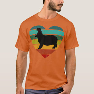 Camiseta Eu Amo Hippos Retro Heart
