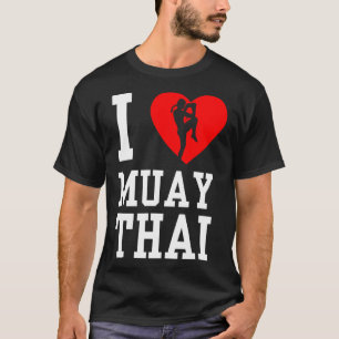 Camiseta Eu Amo Hobby de Boxe Muay Thai Lutador Artes Marci