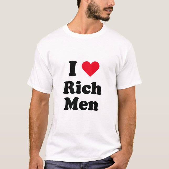 Camiseta Eu amo homens ricos (Frente)