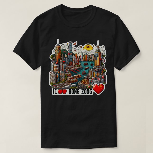 Camiseta Eu Amo Hong Kong 1 (Frente do Design)