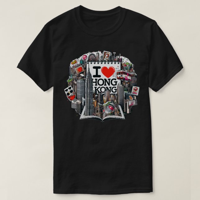 Camiseta Eu Amo Hong Kong 6 (Frente do Design)
