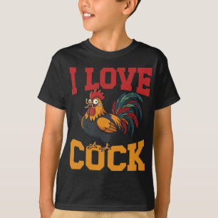 Camiseta Eu Amo Humor de Fazenda de Galo Engraçado