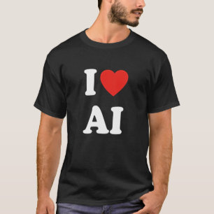 Camiseta Eu Amo IA Caule Entusiasta da Tecnologia de IA