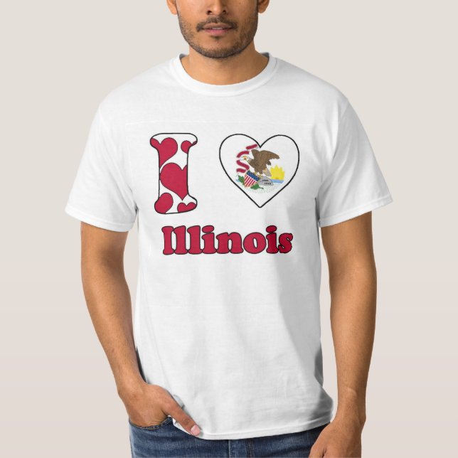 Camiseta Eu amo Illinois (Frente)