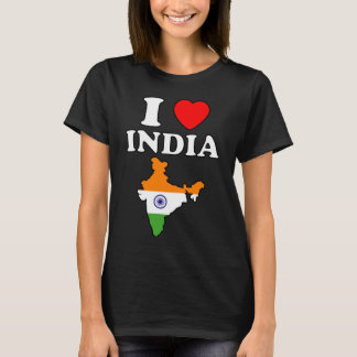 Camiseta Eu amo índia coração bharat map flag hindustan