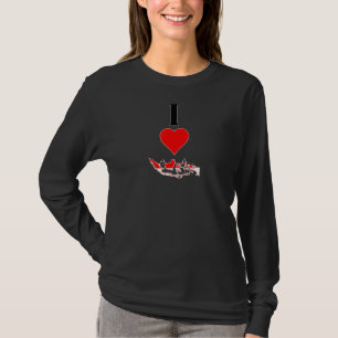 Camiseta Eu Amo Indonésia I Heart Indonesia Vertical Indone