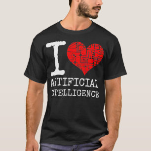 Camiseta Eu Amo Inteligência Artificial Cotação AI Machi