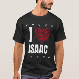 Camiseta Eu Amo Isaac Primeiro Nome Legal Heart Personali E