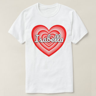 Camiseta Eu Amo Isabella Heart Isabella Nome Isabella Gift