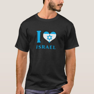 Camiseta Eu Amo Israel - Bandeira com Magen David