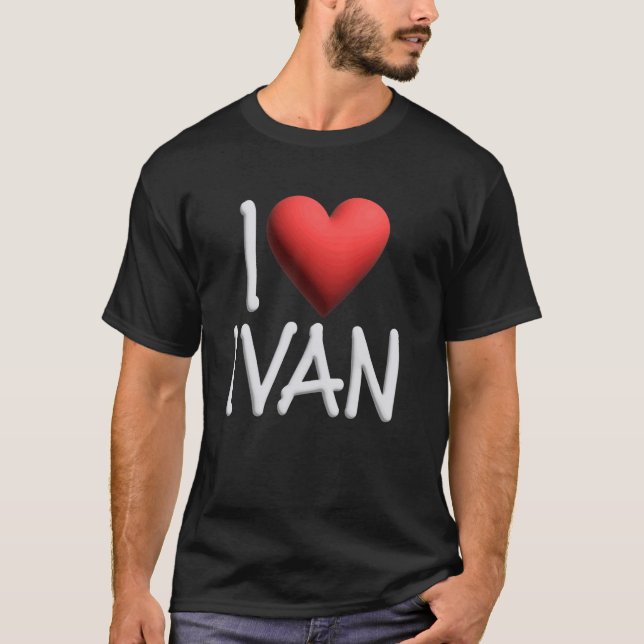 Camiseta Eu Amo Ivan Name Personalised Men Cara BFF Amigo H (Frente)