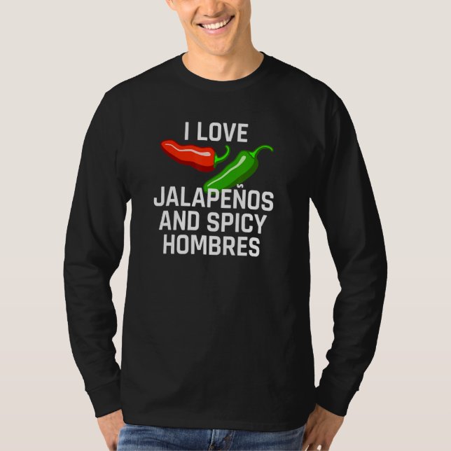 Camiseta Eu Amo Jalapeos E Spicy Hombres (Frente)