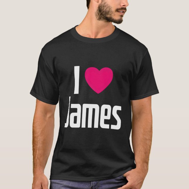 Camiseta Eu Amo James K Ele I He James (Frente)