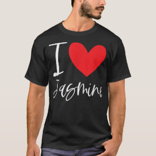 Camiseta Eu Amo Jasmine Nome Mulher Personalizada BFF Fr